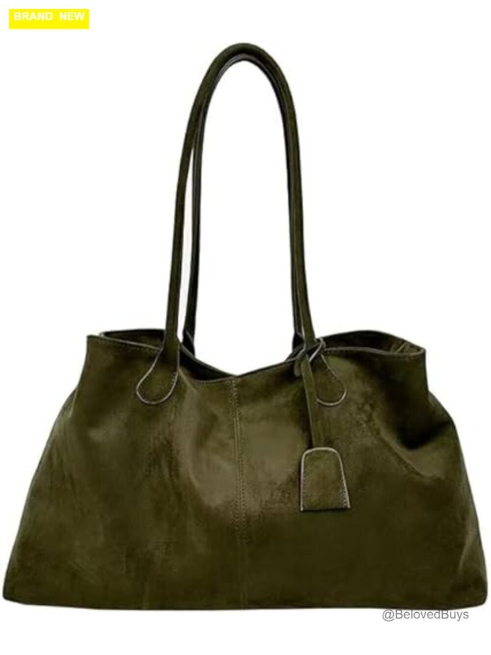Faux Suede Tote Bag, Large Hobo Handbag with Magnetic Snap for Travel, Work